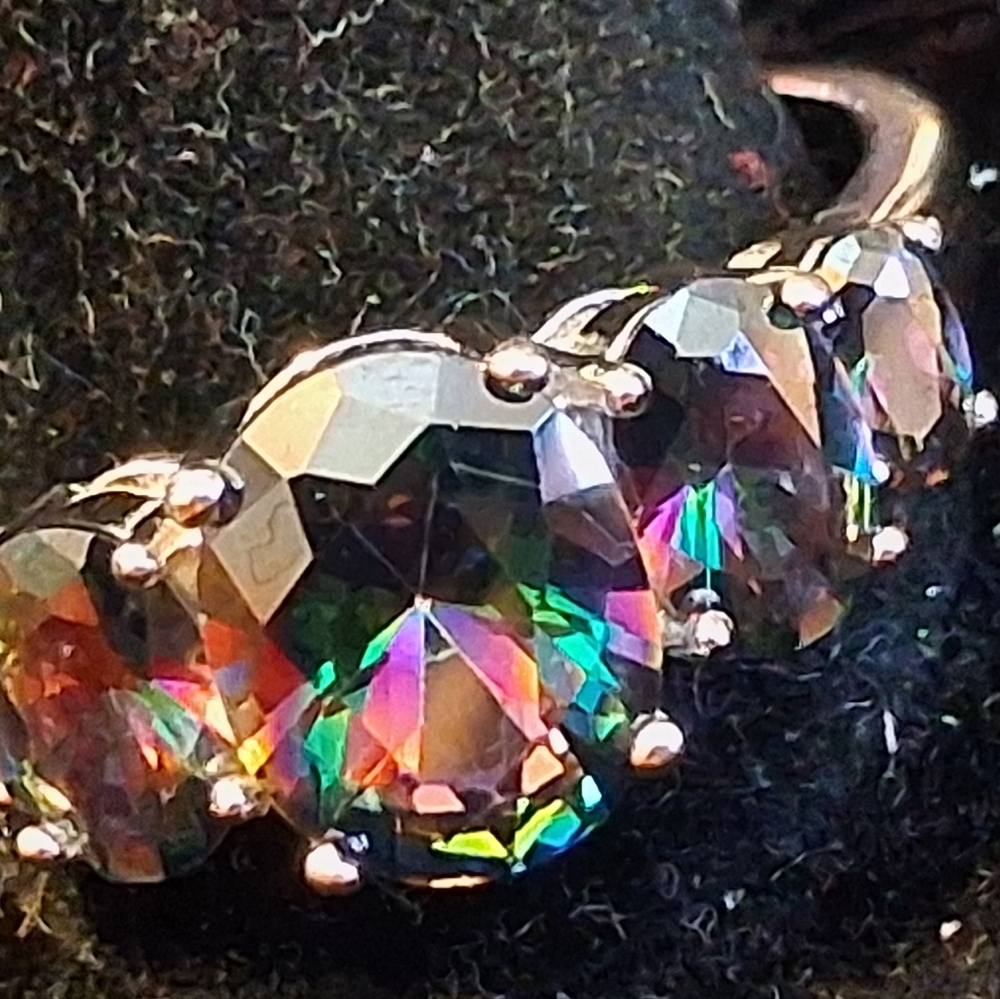 Sterling Silver Ring With Row Of Mystic Topaz Stones Size 11 3/4